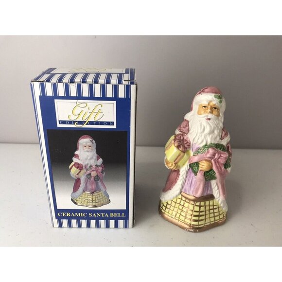 Vintage Gift Collection Ceramic Santa Bell w/Original Box Christmas - Picture 1 of 8